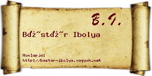 Bástár Ibolya névjegykártya